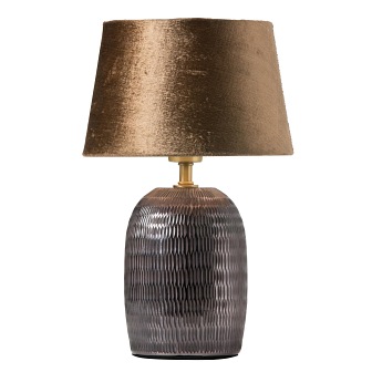 Lampa stołowa Manuela ciemne szkło z abażurem